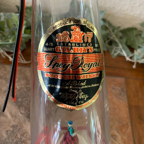 Collectible Gilbey's Spey Royal Scotch Whiskey Bottle (empty) w/ Highland Dancer - Picture 3 of 10
